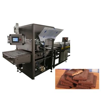 comprar Enrober puro del chocolate de la anchura de 1200m m con dos bombas y túneles de enfriamiento online manufacture